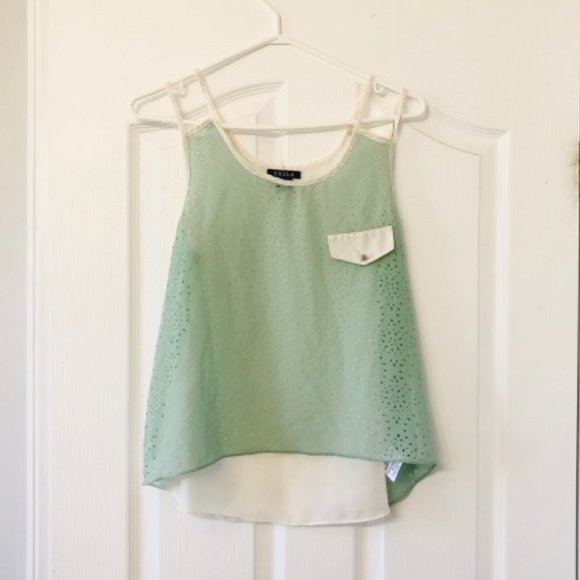 Mint Colour Sleeveless Blouse (Medium) Summer Blouse - Picture 2 of 4